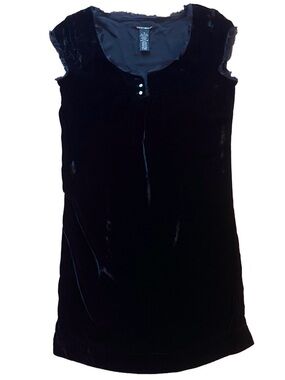 Lucky Brand Black Velvet Mini Dress, Size Medium